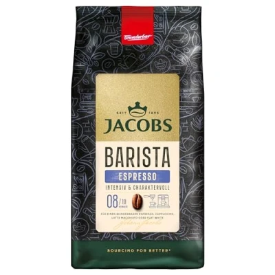 Abbildung von Jacobs Barista Espresso Kaffeebohnen 1kg Kräftig, Würzig, Kakao &amp; Karamell Noten, Arabica Robusta Bohnen, Intensität 8/10, ideal für oder Latte Macchiato
