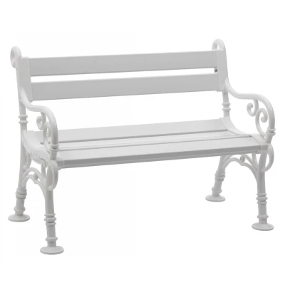 Abbildung von Blome Gartenbank LINDERHOF (1 St), 2 sitzer 115cm, Kunststoff weiss, wetterfest