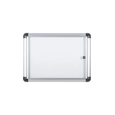 Abbildung von Bi Office Vitrine für den Innenbereich mit zusätzlichem, abschließbarem magnetischem Whiteboard, Größe: 513 x 371 mm 2xA4