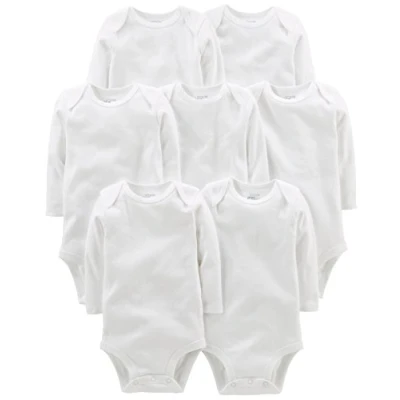 Abbildung von Simple Joys by Carter&#039;s Unisex Baby Side snap Long Sleeve Shirt Body, Weiß, Frühchen (7er Pack)