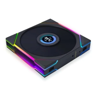 Abbildung von LIANLI 140mm ARGB UNI Lüfter TL LCD Wireless 140 BK Einzelpack 2,4 GHz 1,6 Zoll FDB LCP UF TL140 WLS 1B