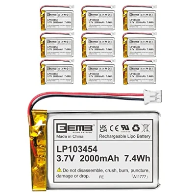 Abbildung von EEMB Lithium Polymer Akku 3,7 V 2000mAh 103454 Wiederaufladbarer Lipo mit JST Anschluss bestätigen Sie die Polarität des Geräts und Anschlusses vor dem Kauf(10)