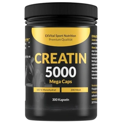 Abbildung von Creatin 5000 Mega Caps, workout booster, mg Monohydrat pro Tag Kapseln, 1 er 300,00 St., 350 g