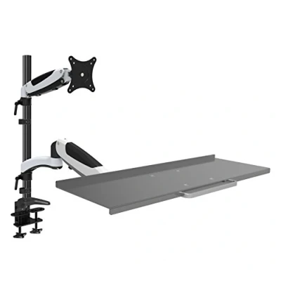 Abbildung von HFTEK FY01WS Workfit Workstation Monitor Halterung Halter Tischhalterung Stand schwenkbar neigbar bis zu 34 Zoll mit VESA 75/100