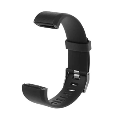 Abbildung von Armband Uhr Ersatzarmband Silikon Uhrenarmband Kompatibel mit ID115 Plus Smart Watch, Schwarz , Wie Gezeigt