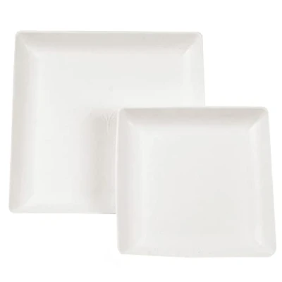 Abbildung von 10 x NatureStar Einweg Teller Eleganza Zuckerrohrfaser quadratisch 17x