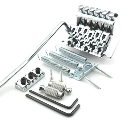 Abbildung von Buwico® Gitarre Double Locking Floyd Rose Tremolo System E Steg mit Sicherungsmutter Silber