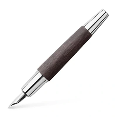 Abbildung von Faber Castell 148220 Füller e motion Holz, schwarz, Federbreite M, inkl. Geschenkverpackung und Konverter