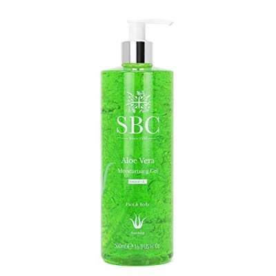 Abbildung von SBC Skincare Feuchtigkeitscreme für Gesicht und Körper mit Aloe Vera 500 ml Beruhigt, Schützt Regeneriert die Haut Bodylotion Moisturising Gel