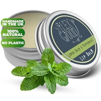 Abbildung von The Ilex Wood Lippenbalsam mit Zitronenmelisse und Pfefferminze Ganz natürlich, zur Vorbeugung von Lippenherpes, feuchtigkeitsspendender Lippenbalsam, handgefertigt 10 ml