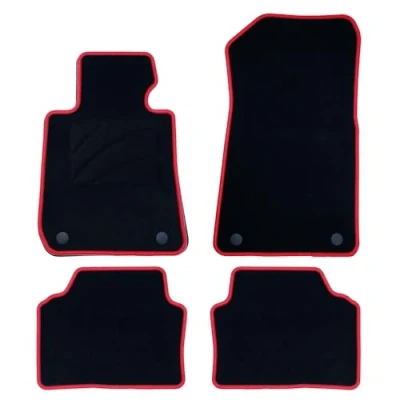 Abbildung von OCC Design Fußmatten, kompatibel mit BMW E90 Serie 3 Limousine (2005 2011), Velours/Polypropylen, Original Verankerung, rutschfester Rücken, Fersenkappe, 4 Stück