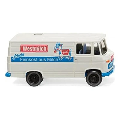 Abbildung von Wiking 027058 H0 Lastkraftwagen Modell Mercedes Benz L 406 van Westmælk