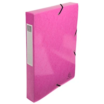 Abbildung von Exacompta 59924E Archivboxen Iderama, 24 x 32 cm, mit Gummizug, Rückenetikett, 40 mm Rücken, rosa, 1 Stück