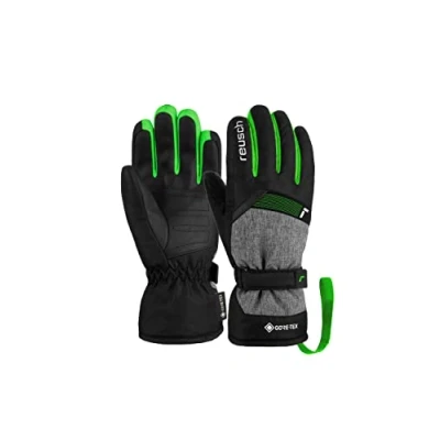 Abbildung von Reusch Flash Fingerhandschuh für Kinder, Größe: 4, 7679 blck mel neon green