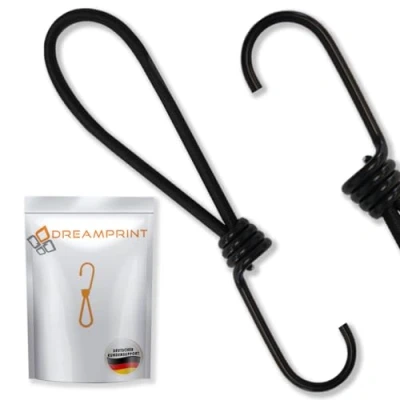 Abbildung von Dreamprint Expanderschlinge mit Haken 25 Stück / 13 cm Expander Spiralhaken für Planen, Banner, Netze Starke Spanngummis langlebig und wetterfest