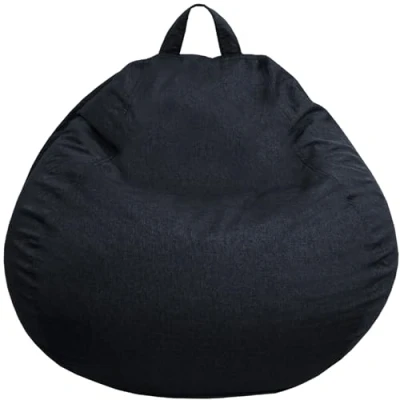 Abbildung von bananair Sitzsack Kinder 80 x 70 cm Weich und Bequem Maschinenwaschbarer Bezug Leicht Transportierbar mit Füllung Bean Bag Chair, XXL, Gaming (Schwarz)