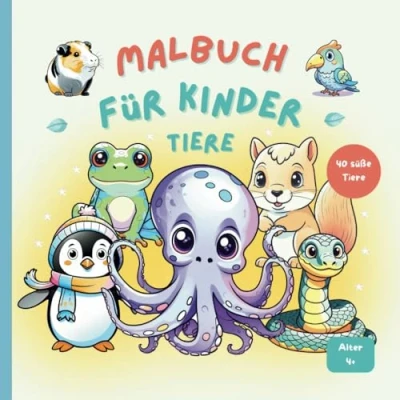 Abbildung von Tier Malbuch für Kinder: 40 süße und einfache Motive zum Ausmalen Kinder ab 4 Jahren