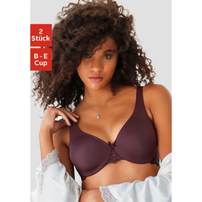 Abbildung von Lascana Tshirt BH Puder schokobraun, Damen, Größe: 100C, schokobraun