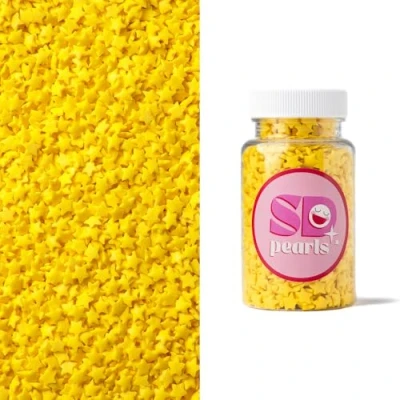 Abbildung von SD Pearls Zuckerstreusel,Bunter Streuselmix,Streudekor für Torten,Cupcakes,Zuckerwatte,Cake Pops und Desserts Zuckerstreusel Babypartys,Kindergeburtstagsfeiern (Sterne Gelb, 70g)