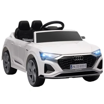 Abbildung von AIYAPLAY Elektro Kinderauto 12V mit 2,4G Fernbedienung, MP3 Musik &amp; Hupe, Belastbarkeit 30 kg, (1 tlg), 3 5 km,h, für 6 Jahre Kinder, Weiß