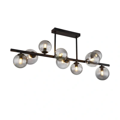 Abbildung von Lighting RIHA Deckenleuchte Metall schwarz matt, 9x G9 LED