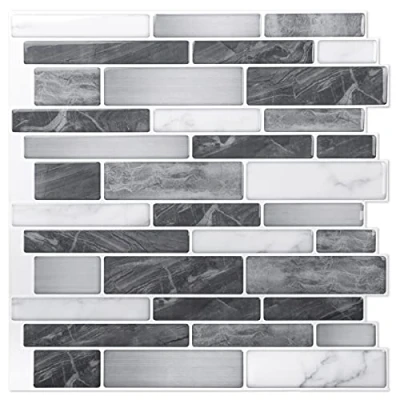 Abbildung von Art3d 10 Blätter Selbstklebende Fliesen Backsplash für die Küche, Vinyl Dekorative Fliesen, 30 * 30cm