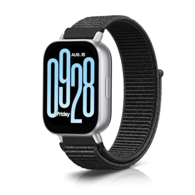 Abbildung von KoGiio Armband für Xiaomi Redmi Watch 5 Lite/Xiaomi Active/Xiaomi S4 Sport/Watch 2/Watch S3 /Huawei GT 5/5 PRO/4 46mm, 22mm Nylon Sanft Einstellbare Uhrenarmband Schwarz