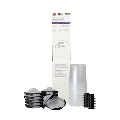 Abbildung von 3M PPS 2.0 Farbsprühpistolen System Nachfüllset mit Deckel und Einlagen, 26173, Standard, 625 ml, 200 Mikron Filter, für Autos, Möbel, Zuhause mehr, 12 Einwegdeckel Liner, 16 Dichtungsstopfen