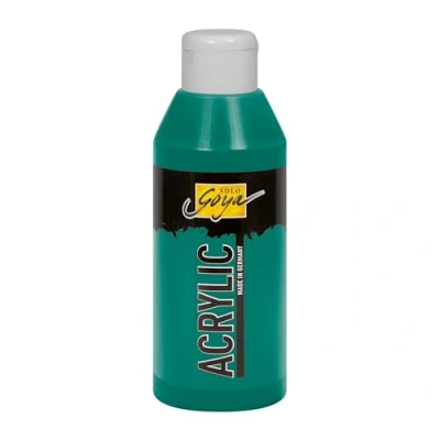 Abbildung von KREUL 84219 Solo Goya Acrylic dunkelgrün, 250 ml Flasche, cremige vielseitig einsetzbare Acrylfarbe in Studienqualität, auf Wasserbasis, schnell und matt trocknend, gut deckend, wasserfest