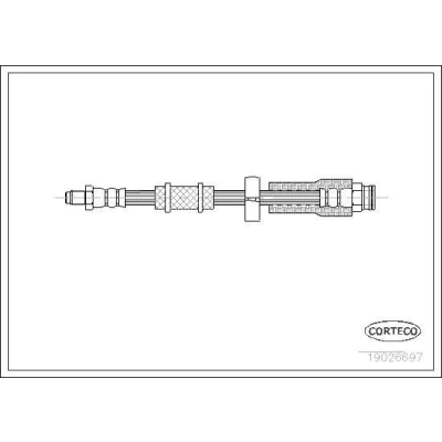 Abbildung von CORTECO 19026697 Bremsschläuche Vorderachse 460 FIAT: Ducato II Pritsche/Fahrgestell, Kastenwagen, I Pritsche/Fahrgestell