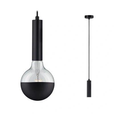 Abbildung von Paulmann 79757 Neordic Pendelleuchte Kine max. 60 Watt Hängelampe Schwarz Deckenlampe Metall Hängeleuchte E27 ohne Leuchtmittel