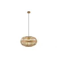 Abbildung von Eglo 49771 NATURE Hängeleuchte Vintage AMSFIELD Stahl schwarz, Holz braun E27 1X40W H:110cm Ø38cm dimmbar