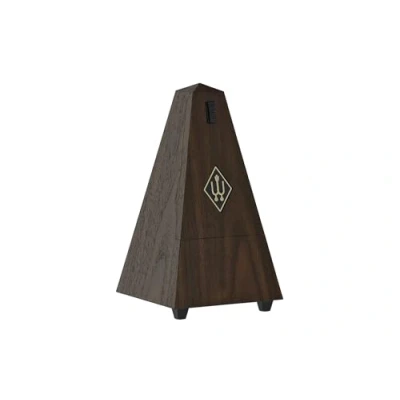 Abbildung von Wittner Metronom 845131 Kunststoffgehäuse ohne Glocke Taktell Pyramidenform Nußbaum Maserung