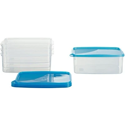 Abbildung von MiraHome Gefrierdosen 4x2,5L rechteckig blau Vorratsdosen mit Deckel luftdicht Transparente Frischhaltedosen Aufbewahrungsbox Küche für Mealprep &amp; Organisation Austrian Quality