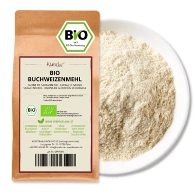 Abbildung von Kamelur Bio Buchweizenmehl aus EU Landwirtschaft (500g) Mehl Buchweizen Anbau