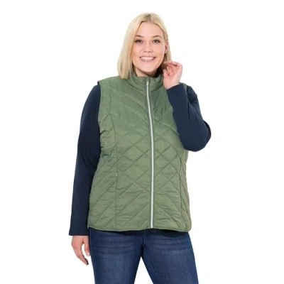 Abbildung von Ulla Popken Hyprar Water Repellent Weste, Damen, Größe: 62/64, Pale khaki
