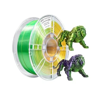 Abbildung von iBOSS PLA+ Filament grün lila, glänzendes 3D Druckmaterial, 1,75 mm +/ 0,02 mm, 1 kg/Welle, 2,2 Pfund kompatibel mit den meisten FDM Druckern (golden, und lila)