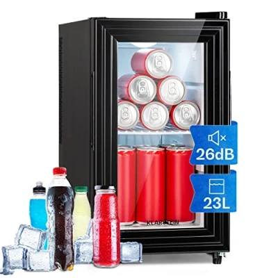 Abbildung von Klarstein Mini Kühlschrank für Zimmer, 23 Liter Getränke, Snacks &amp; Kosmetik, Minibar, Leise, Verstellbare Ablagen, Kleiner Skincare