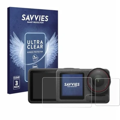 Abbildung von Savvies 6 Stück Schutzfolie für DJI Osmo Action 5 Pro (case friendly) Displayschutz Folie Ultra Transparent