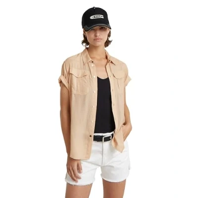 Abbildung von G Star RAW Women&#039;s Shirts Military button down ssleeve shirt wmn, Beige (moonlight D24592 D572 G287), L
