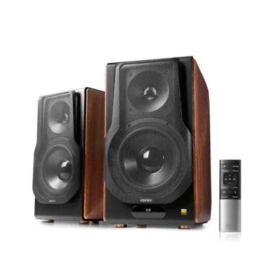Abbildung von Edifier Aktivboxen P12 Regallautsprecher Set passiv Holz, Modell 2024