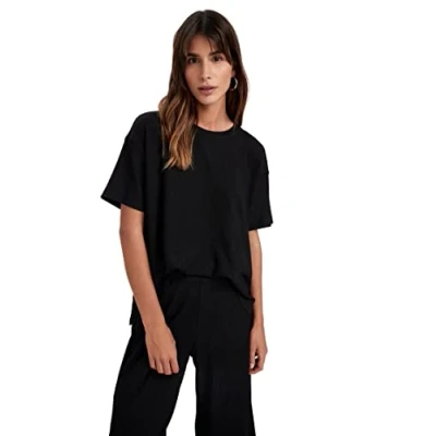 Abbildung von DeFacto Damen Z9487AZ T Shirt, Black, XXL