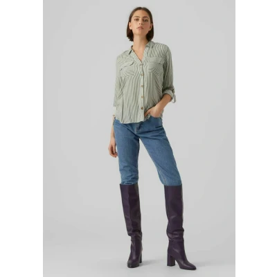 Abbildung von Vero Moda Vmbumpy LS NEW NOOS Hemdbluse, Damen, Größe: Small, Laurel wreath