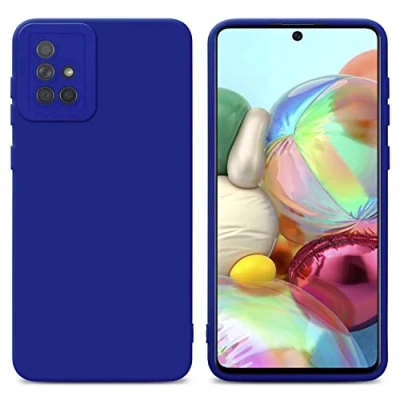Abbildung von Cadorabo Hülle kompatibel mit Samsung Galaxy A71 4G Schutzhülle TPU Silikon Case Liquid Design Kameraschutz Slim Kratzfest Weiche Gummi Rundumschutz für in Blau