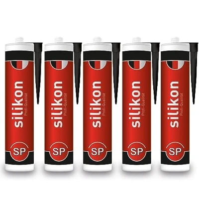 Abbildung von Sanitär Silikon 310 ml Kartusche schwarz, Fugendichtmasse für Bad, Dusche, Küche, wasserfest mit Schutzeffekt, Schimmelresistent, UV und witterungsbeständig (5)