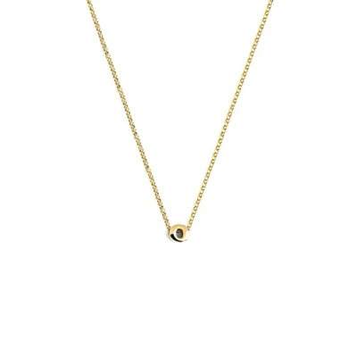 Abbildung von SINGULARU Personalisierte Halskette Single Letter Gold Anhänger in 925 Sterlingsilber mit 18kt Vergoldung Kette Einheitsgröße Damenschmuck Buchstabe O