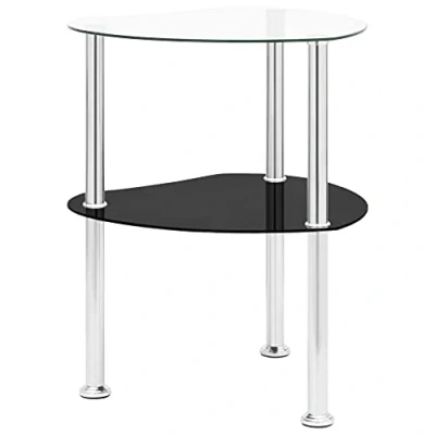Abbildung von vidaXL Beistelltisch mit 2 Ablagen Transparent 38x38x50 cm Hartglas (1 St)