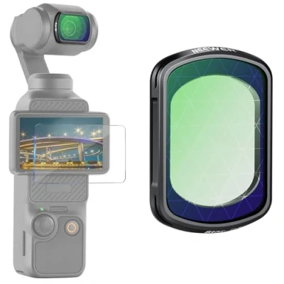 Abbildung von NEEWER Star Filter, Sternfilter kompatibel mit DJI Osmo Pocket 3 Creator Combo Zubehör, magnetisches, mehrfach beschichtetes HD, 6 Punkt Sterneffektfilter gehärtetem Glas Displayschutzfolie, FL 62
