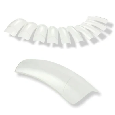 Abbildung von 100 SQUARE Tips transparent ABS mit Anklebefläche in Tipbox