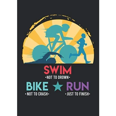 Abbildung von Notizbuch A4 kariert mit Softcover Design: Triathlon Marathon Laufen Geschenk Triathlet Fitness Sport: 120 karierte DIN Seiten